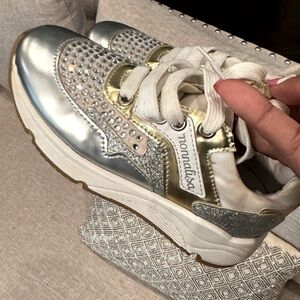 Silver and Gold Monalisa Sneakers Girls